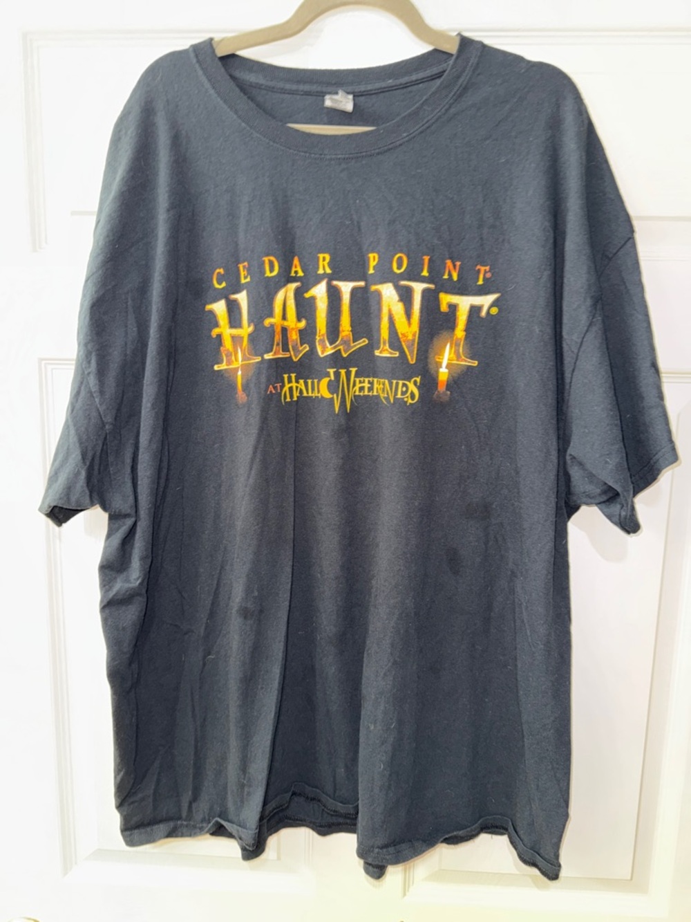 Black Cedar Point Hallo Weekends Haunted Attraction T-Shirt 3X Orange Graphic